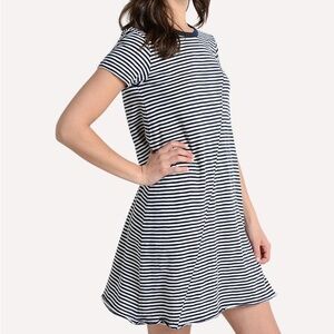ATM Anthony Thomas Melillo Stripe Jersey Short Sleeve Dress